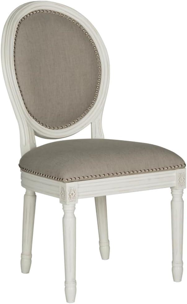 Holloway 19''H French Brasserie Oval Side Chair (Set of 2) - Light Grey/Cream - Safavieh