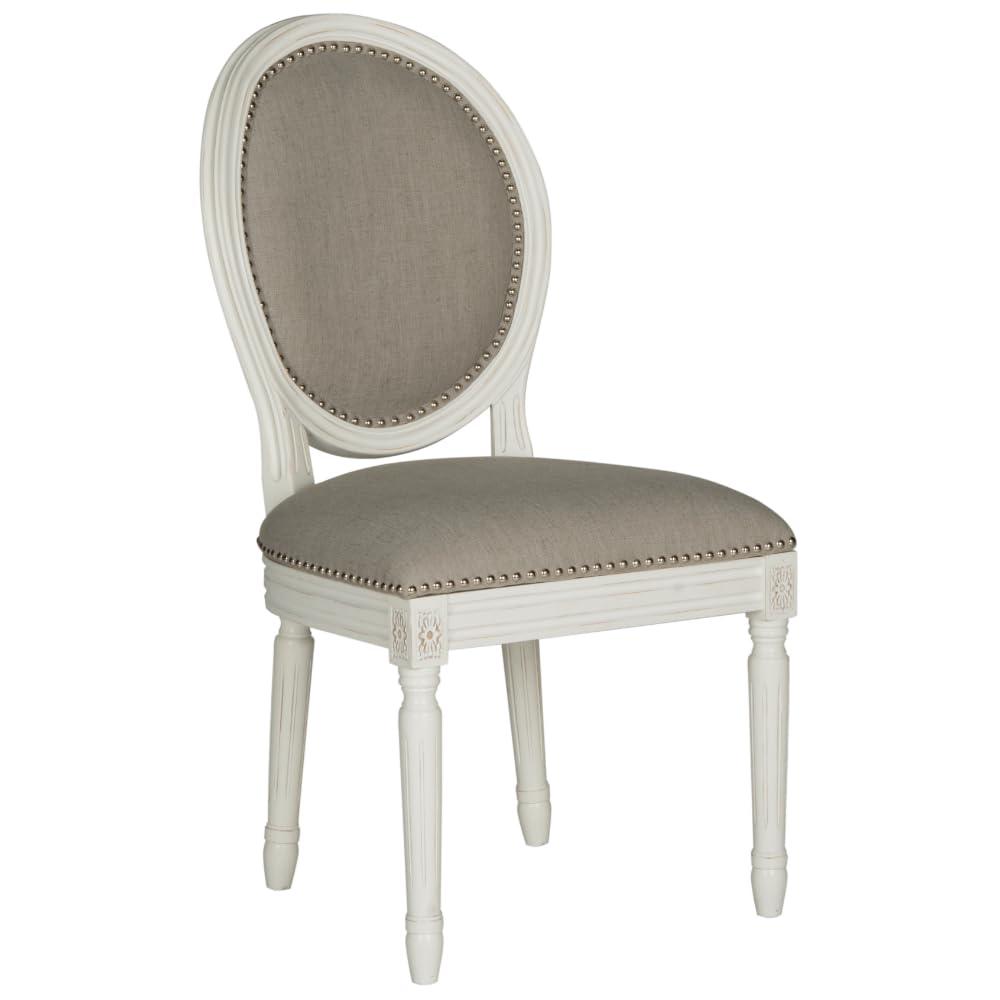 Holloway 19''H French Brasserie Oval Side Chair (Set of 2) - Light Grey/Cream - Safavieh