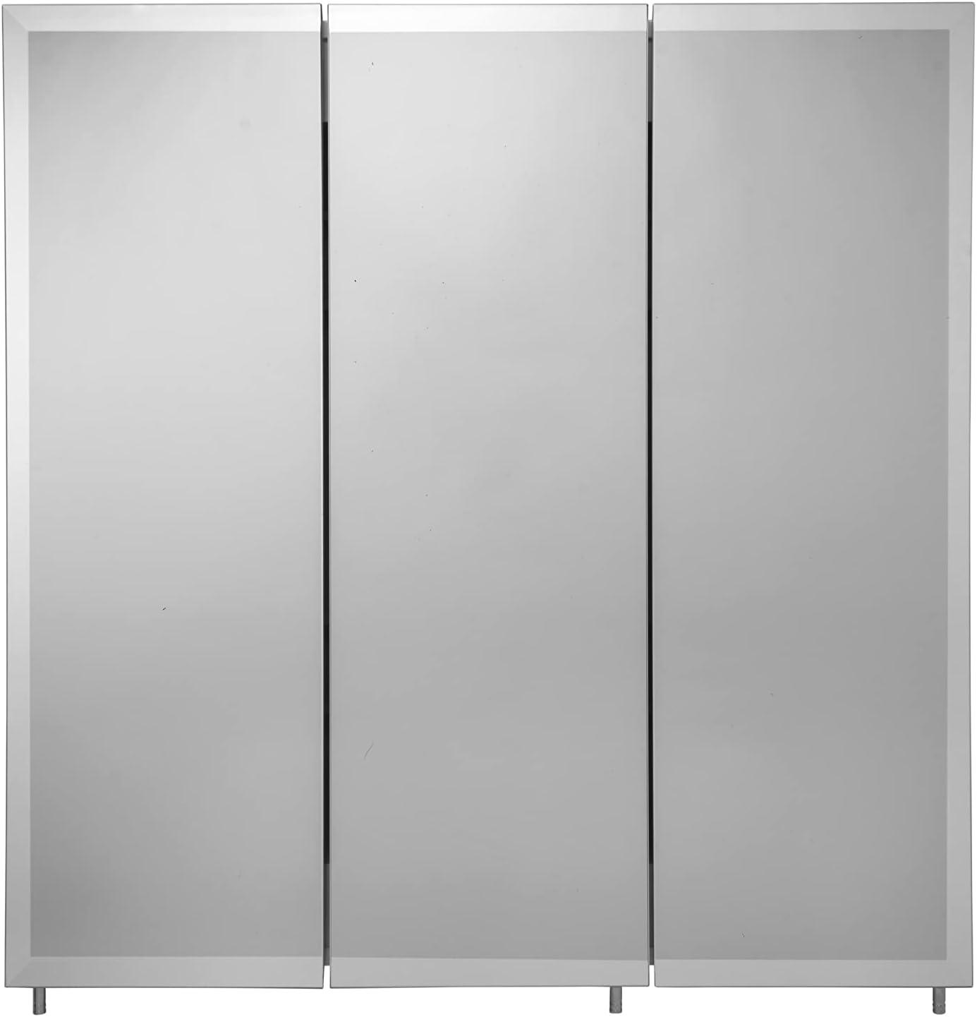 Croydex Wellington Double Door Aluminium Bathroom Medicine Cabinet in White (24x24in)