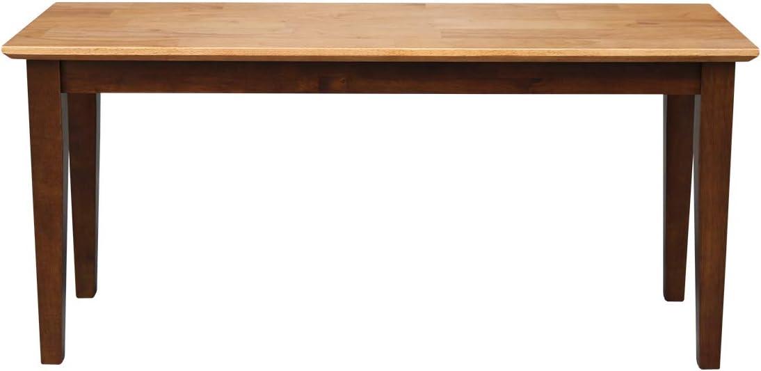 Brookshire Bench - Cinnamon/Espresso - International Concepts: Hardwood Frame, 400lb Capacity, Two-Tone Finish