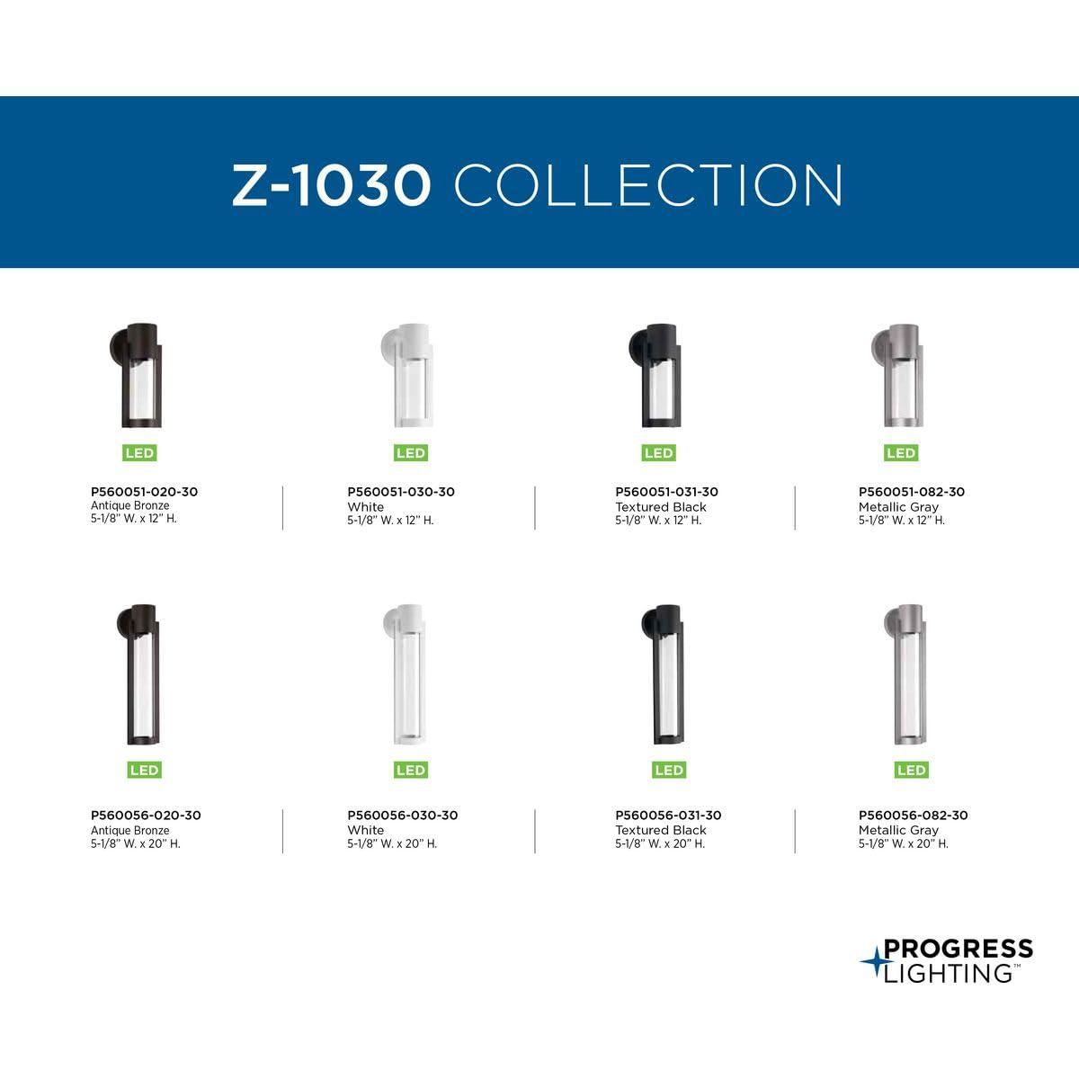 Progress Lighting Z-1030 1-Light Outdoor LED Sconce, Aluminum, Black Finish, Clear Glass Shade