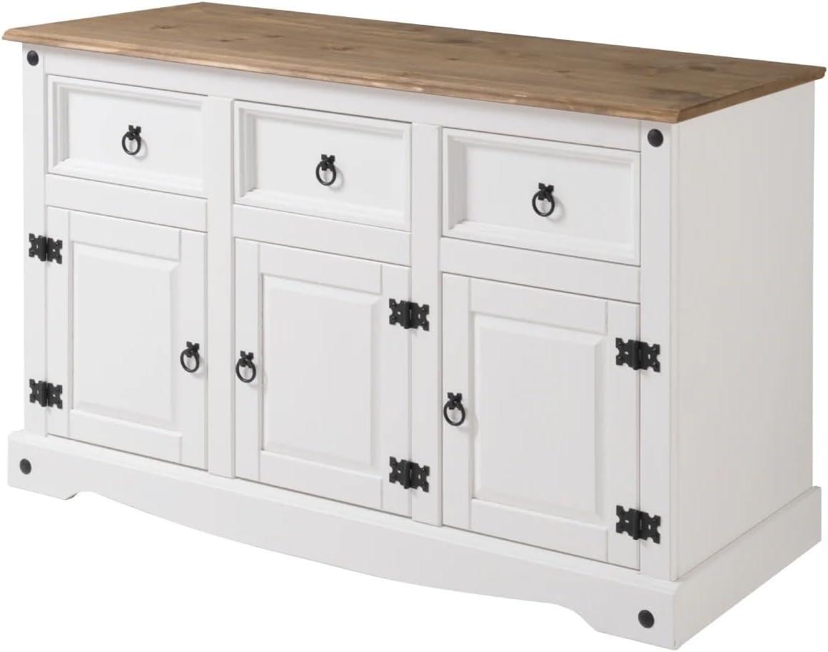 OS Home and Office Furniture Cottage Series Wood Buffet Sideboard in White