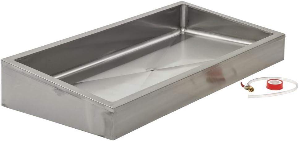 Hubert Rectangular Stainless Steel Tabletop Ice Display with Shut-Off Valve