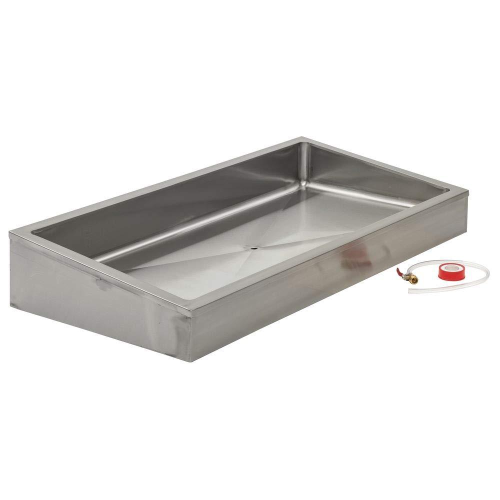 Hubert Rectangular Stainless Steel Tabletop Ice Display with Shut-Off Valve