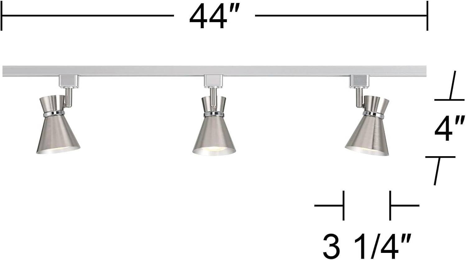 Brushed Nickel 44" Linear 3-Light LED Track Fixture