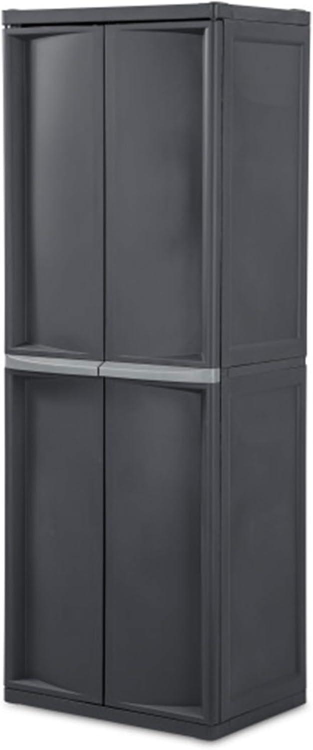 Sterilite Adjustable 4-Shelf Storage Cabinet With Doors