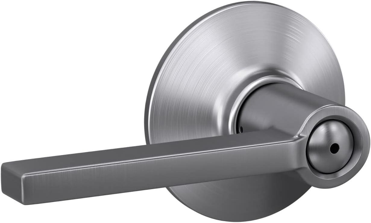 Satin Chrome Privacy Door Lever with Greyson Rosette