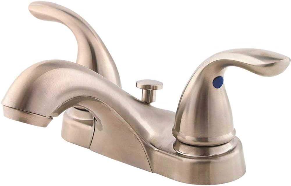 Brushed Nickel 2-Handle 4" Centerset Bathroom Faucet