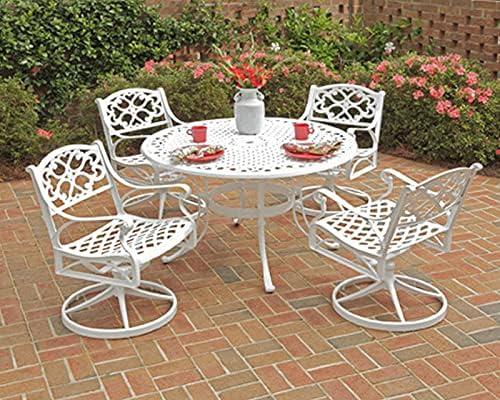 Homestyles Sanibel Aluminum Outdoor Dining Table in White