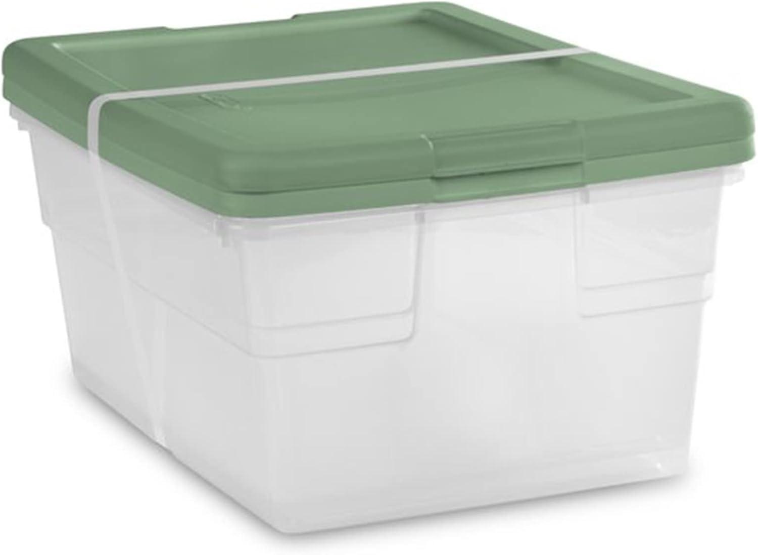 Sterilite 16 Qt Clear Plastic Storage Tote Home Organizer Bins with Lid (4 Pack)