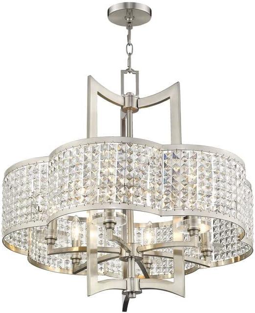 Palacial Bronze 6-Light Chandelier with Clear Crystal Shade