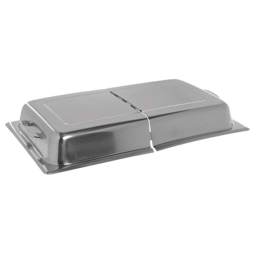 Full-Size Silver Stainless Steel Hinged Dome Steam Table Pan Cover