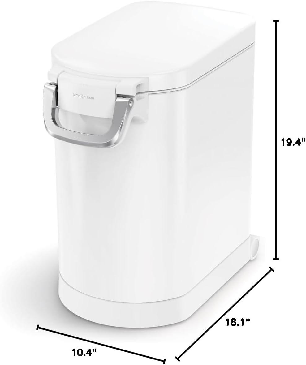simplehuman Pet Food Storage Container Stainless Steel for Dog Food, Cat Food, and Bird Feed