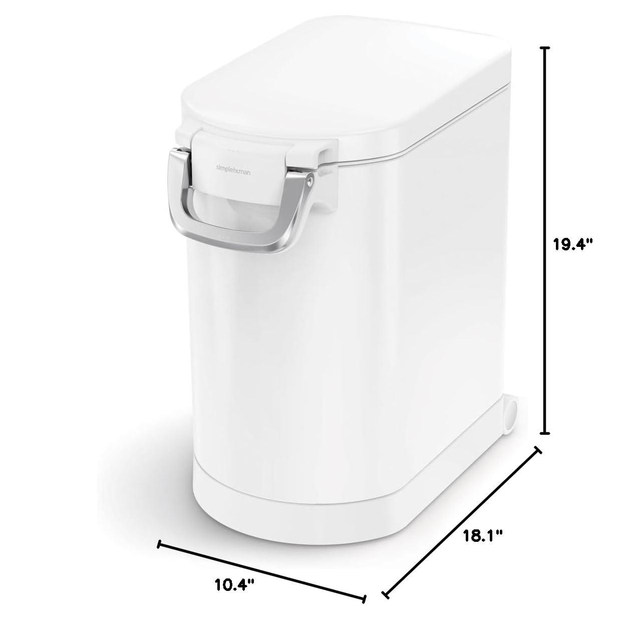 simplehuman Pet Food Storage Container Stainless Steel for Dog Food, Cat Food, and Bird Feed