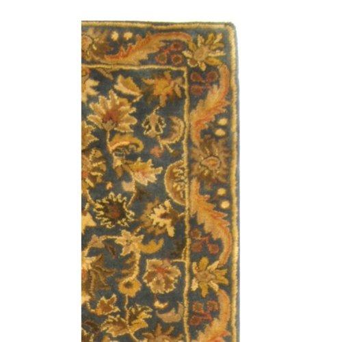 SAFAVIEH Antiquity Carmella Floral Bordered Wool Runner Rug, Blue/Gold, 2'3" x 10'