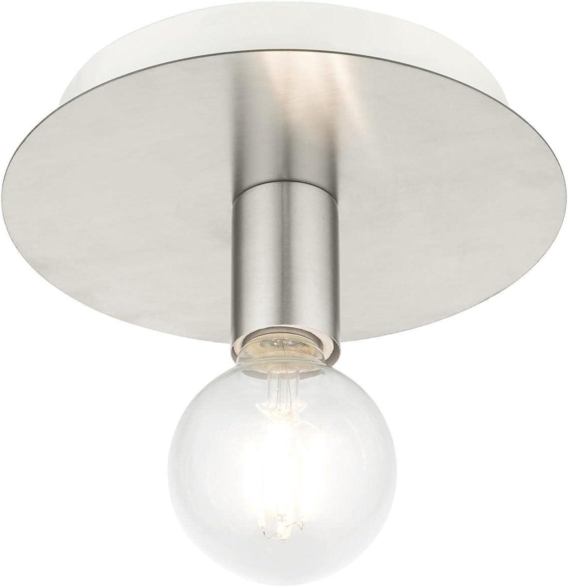 Livex Lighting Hillview 1 - Light Flush Mount in  Brushed Nickel