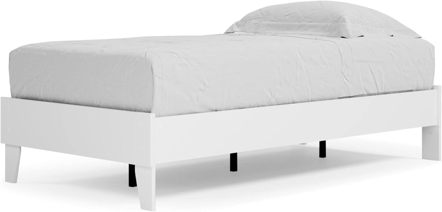 Twin Piperton Platform Bed White - Signature Design by Ashley: Modern Style, No Box Spring Needed
