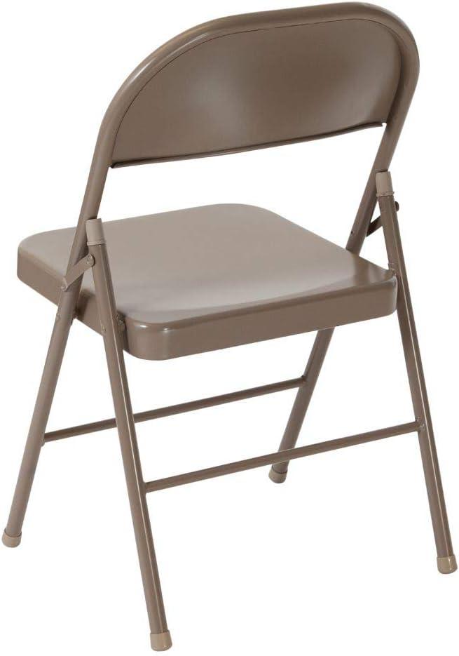 Hercules Series Premium Beige Metal Folding Chair, Double Braced, 2-Pack