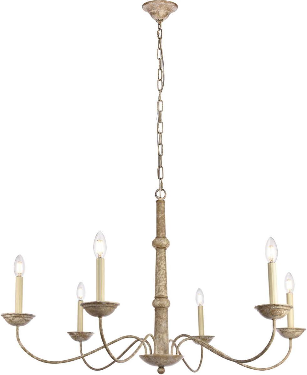 Merritt Weathered Dove 6-Light Traditional Taper Candle Chandelier