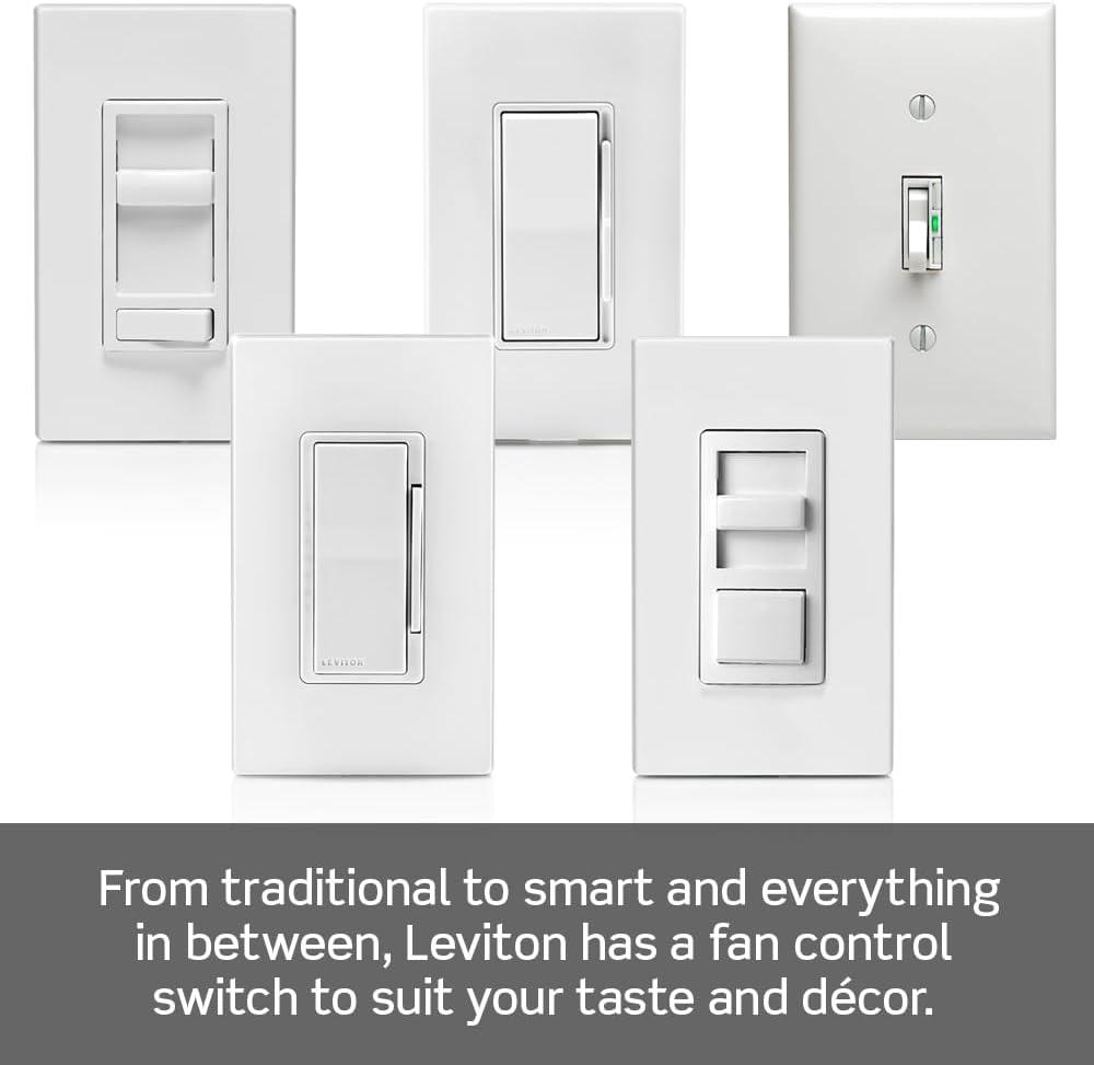 White Dual Rocker Slide Fan Speed Control Switch