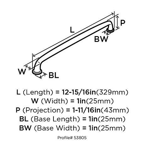 Amerock Kane 12 inch (305mm) Center-to-Center Polished Nickel Appliance Pull