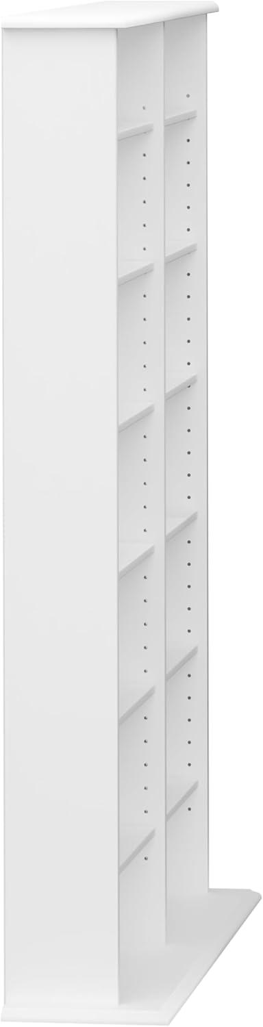 Prepac 2 Column Display Cabinet, White Storage Cabinet, Tall Storage Cabinet, DVD Storage Cabinet with 8 Adjustable Shelves 8.75" D x 38.75" W x 51" H, WMA-0640