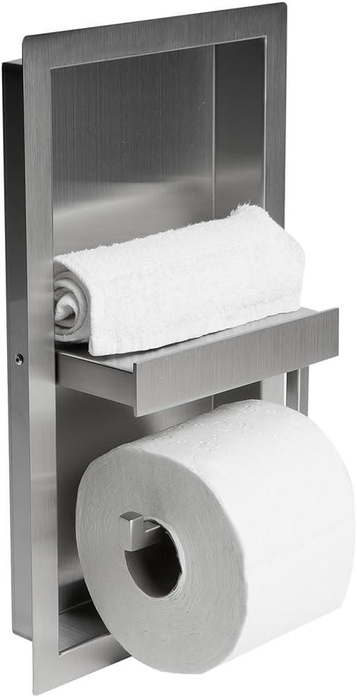 PVD Stainless Steel Recessed Toilet Paper Holder / Bathroom Niche