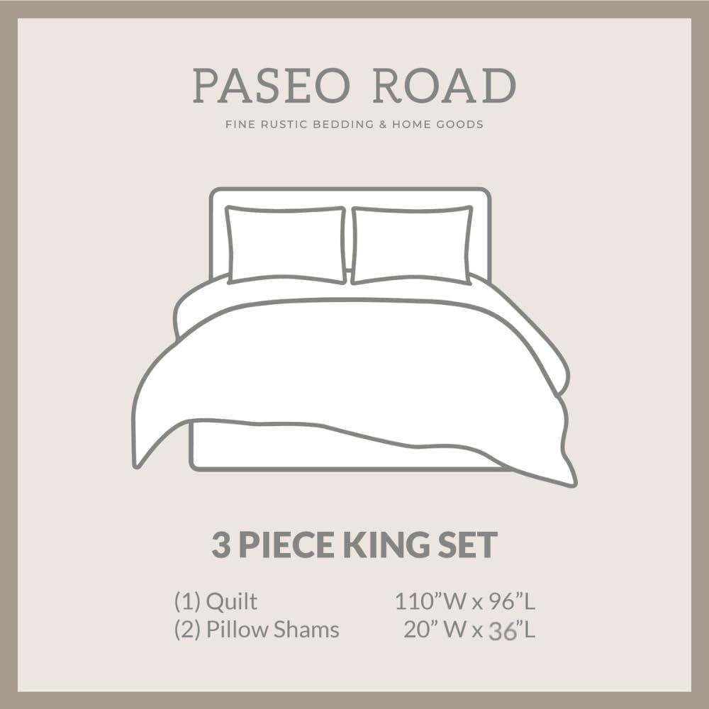Paseo Road by HiEnd Accents Desert Sage Gray/Tan/White Aztec Print Cotton Southwestern Style Reversible Quilt Set