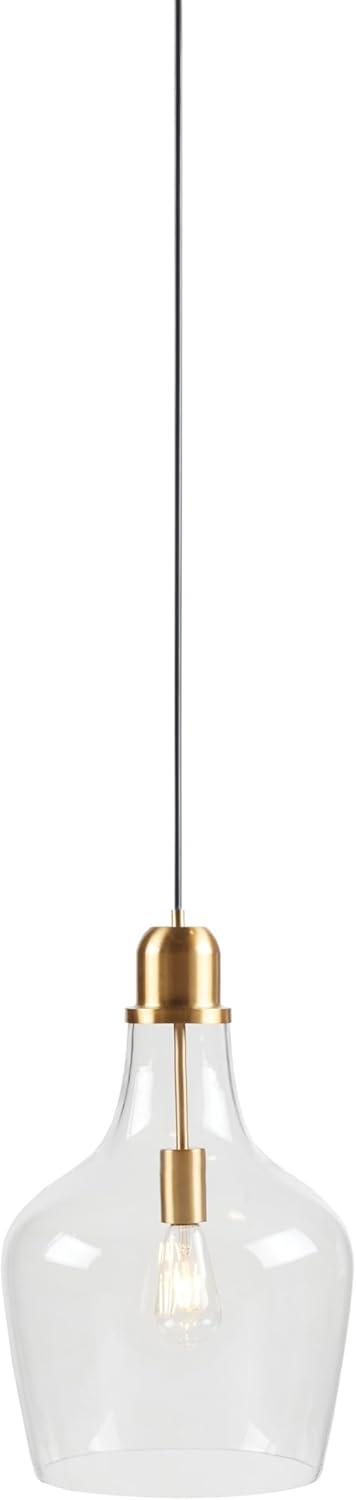 Ink+Ivy 13"x93" Auburn Bell Shaped Hanging Glass Simple Industrial Pendant Light