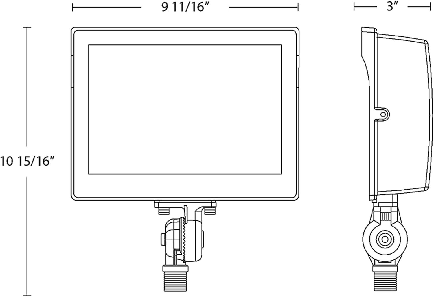 Bronze Aluminum LED Flood Light with Glass Lens