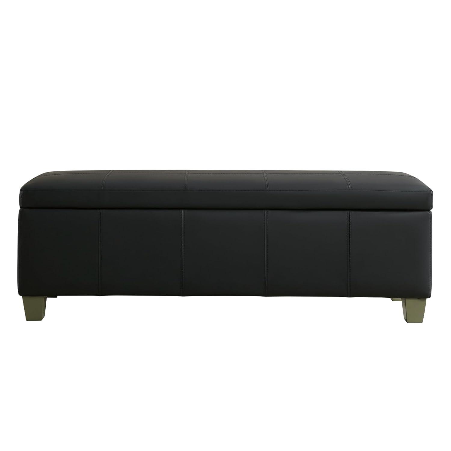 Ebern Designs Faux Leather Upholstered Storage Bench | Wayfair