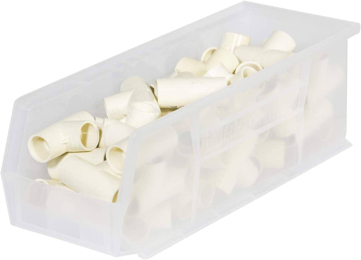 Akro-Mils Stackable Storage Bins, AkroBins Stacking Organizer, 15"x5"x5", Clear, 12-Pack