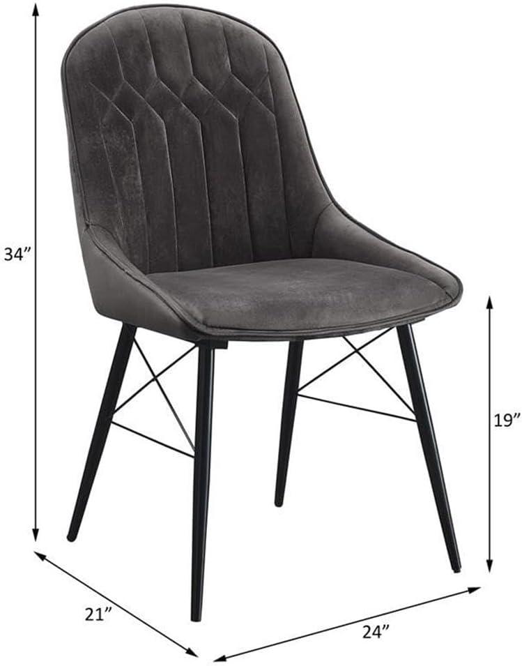 24" Abraham Accent Chair: Upholstered, Armless Design, Wood/Metal Frame - Acme Furniture