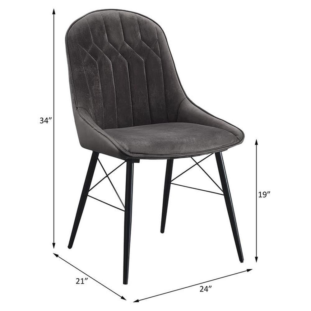 24" Abraham Accent Chair: Upholstered, Armless Design, Wood/Metal Frame - Acme Furniture