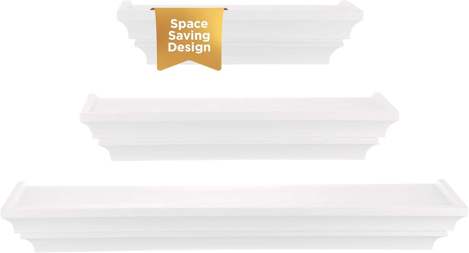 kieragrace KG Traditional  Madison Shelves  Set of 3 White Engineered Wood