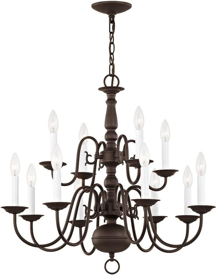 Livex Lighting Williamsburgh 12 - Light Chandelier in  Bronze