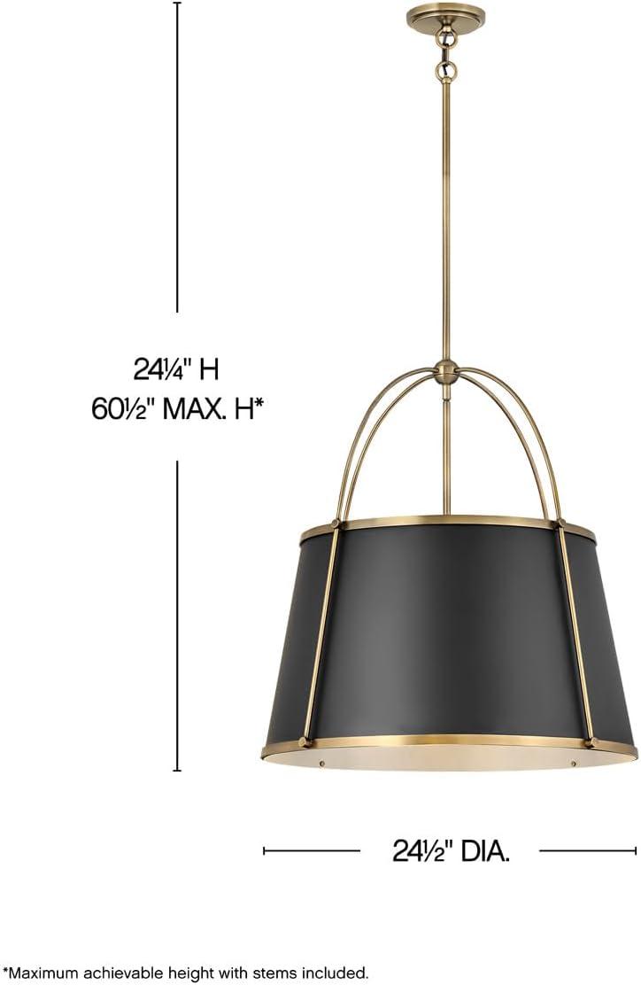 4895WS-Hinkley Lighting-Clarke - 4 Light Large Pendant in Traditional-Transitional Style - 24.5 Inches Wide by 25.25 Inches High-Warm Brass Finish