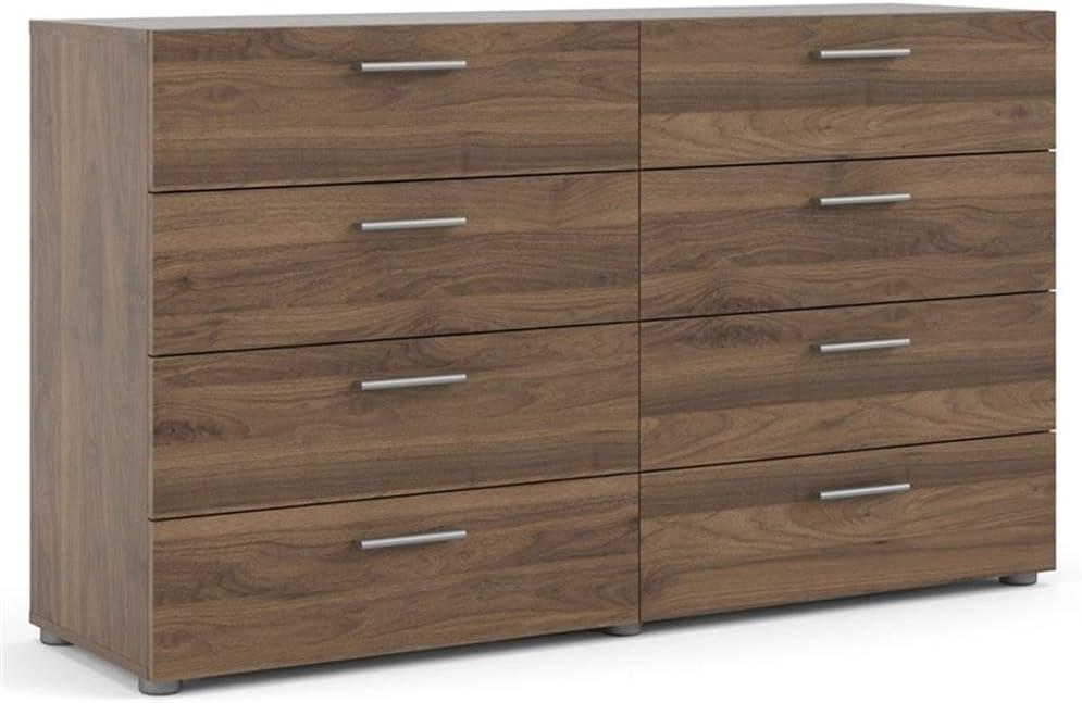 Tvilum Loft 8 Drawer Double Dresser for Adults, Walnut