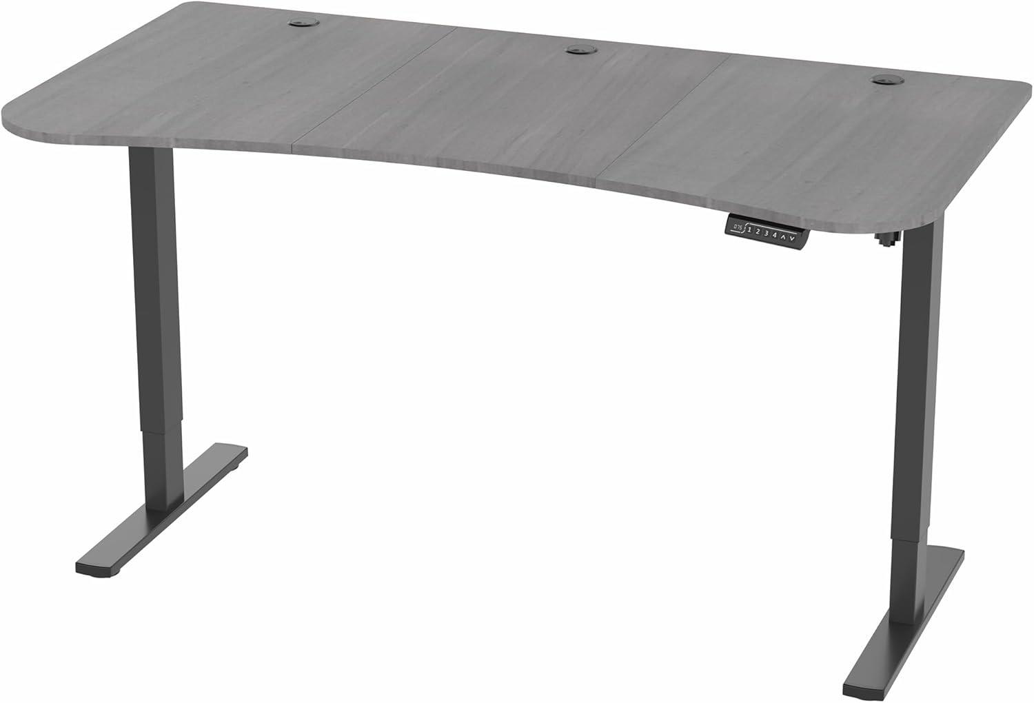 VIVO Electric 63” x 32” Standup Desk, Dark Gray Table Top, Black Frame
