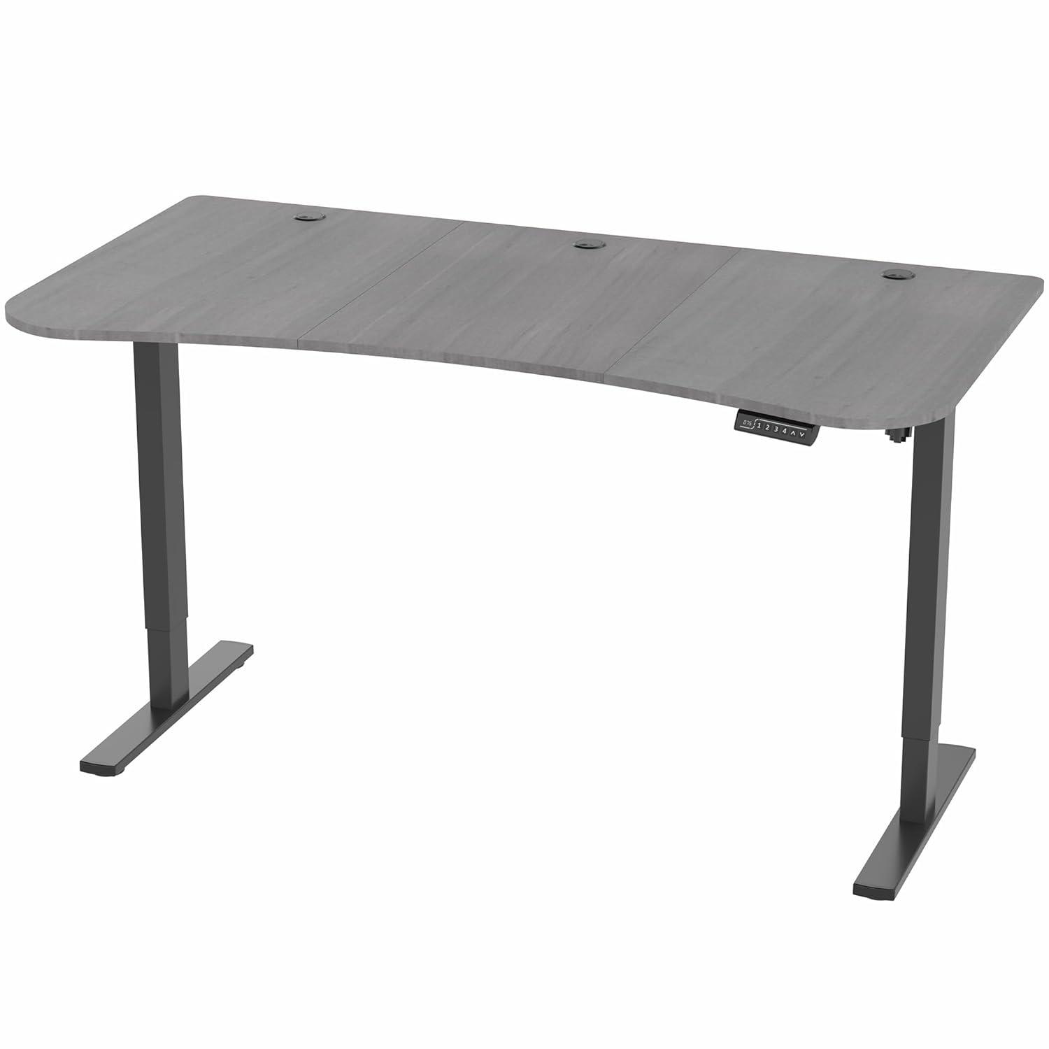 VIVO Electric 63” x 32” Standup Desk, Dark Gray Table Top, Black Frame