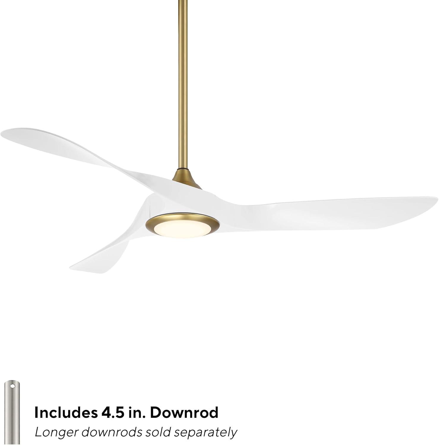 54" Swirl 3 - Blade Outdoor LED Smart Propeller Ceiling Fan with Remote Control and Light Kit Included