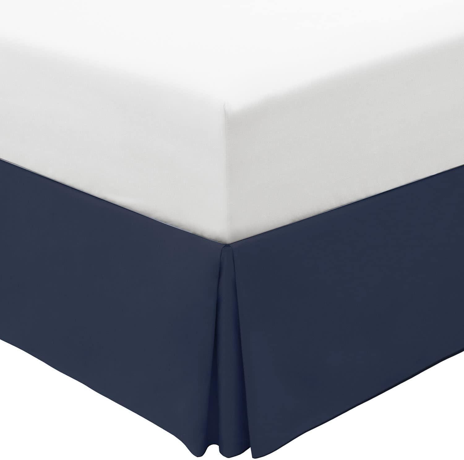Nautica Solid Bedskirt 100% Cotton Fitted 15" Bed Skirt