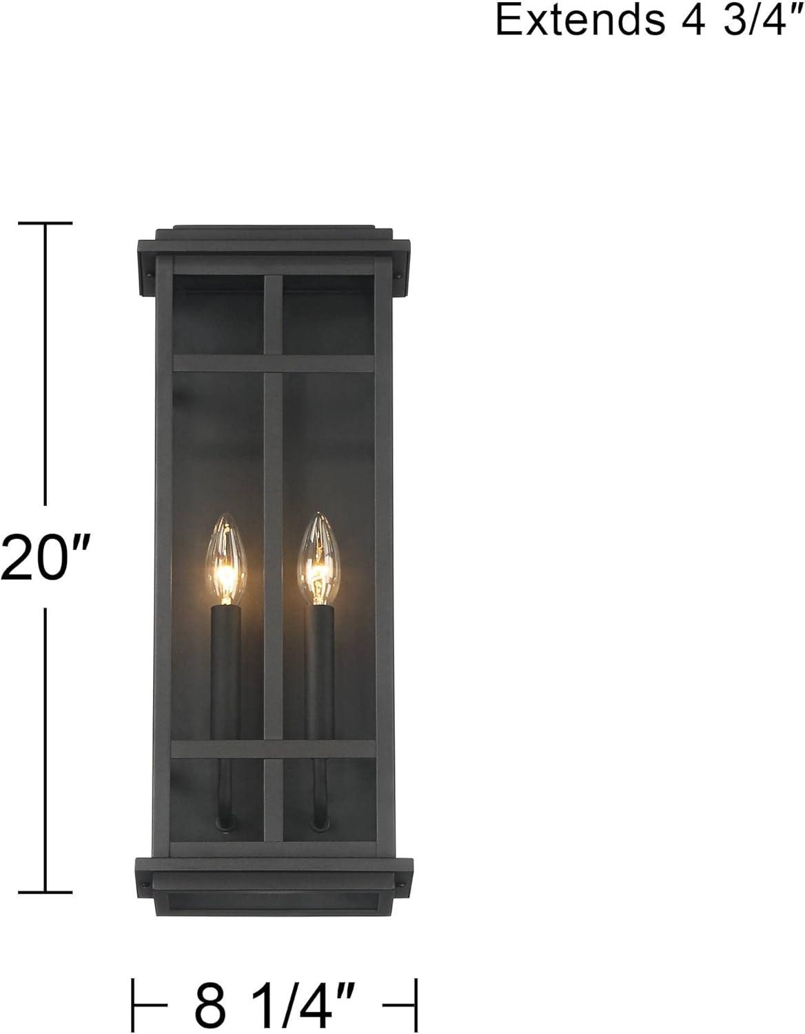 Metrix 20" Black Rectangular Outdoor Wall Light with Clear Glass