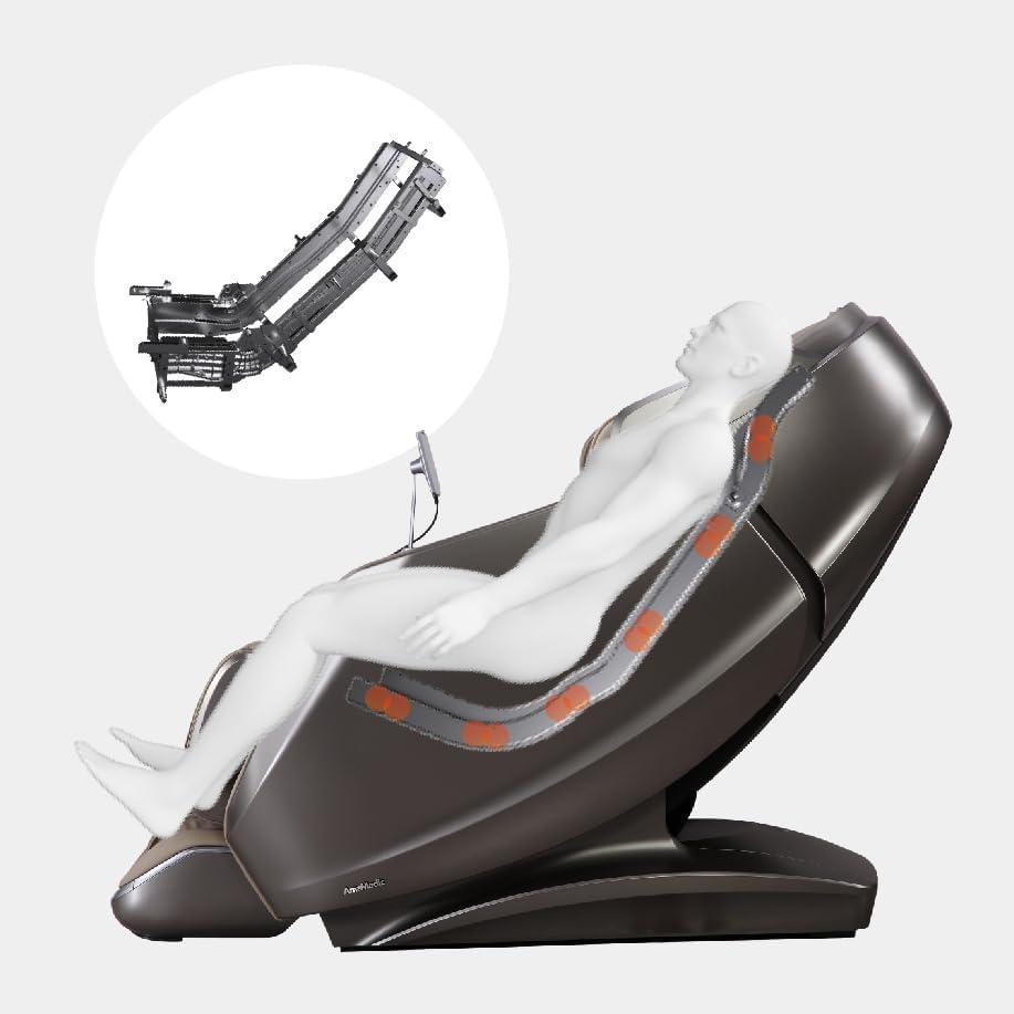 Brown Full Body Air Massage Chair with AI Health Detection