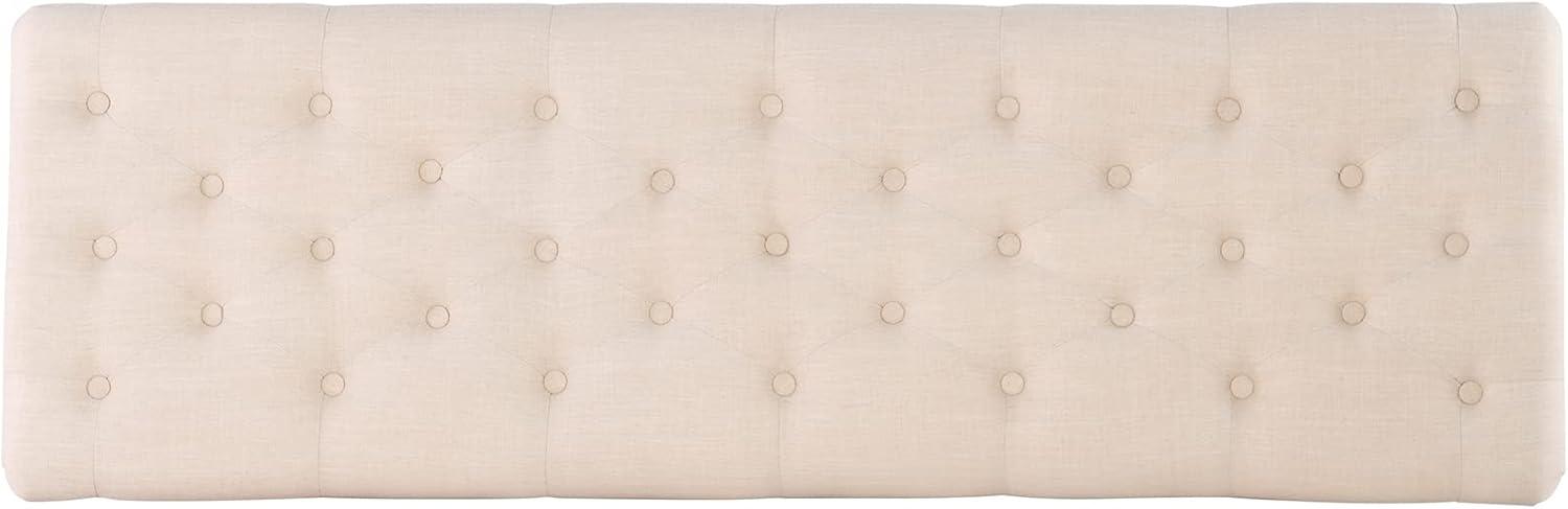 62" Isabelle Linen Tufted Bench with Nailhead Trim & Casters - Entryway, Bedroom - Linon