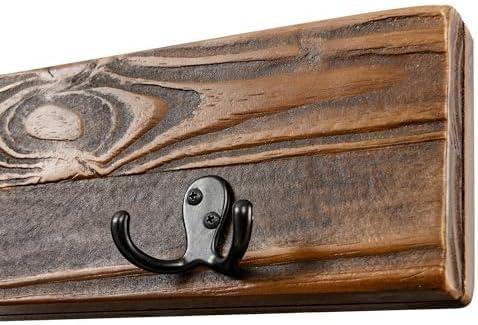 Alaterre 12 Hook Natural Coat Hook, Metal and Wood, 75 lbs Limit