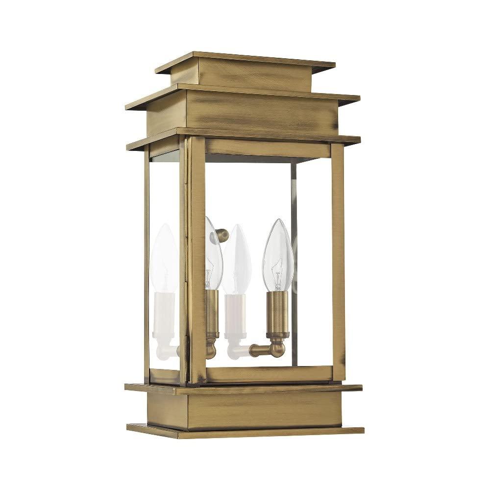 2014-04-Livex Lighting-Princeton - 2 Light Outdoor Wall Lantern in Traditional Style - 7.5 Inches wide by 14 Inches high-Black Finish