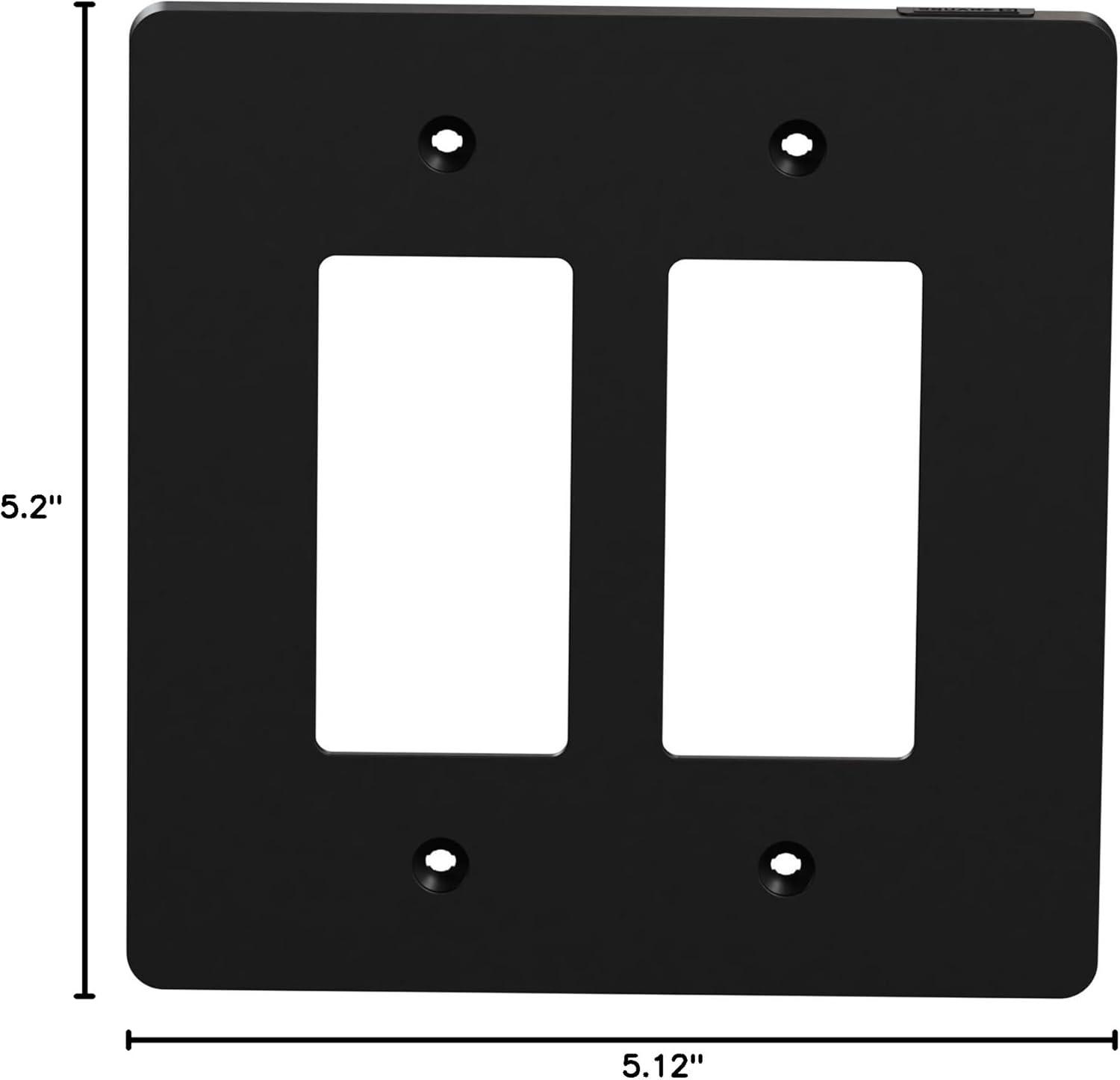 Matte Black 2-Gang Mid Size Wall Plate