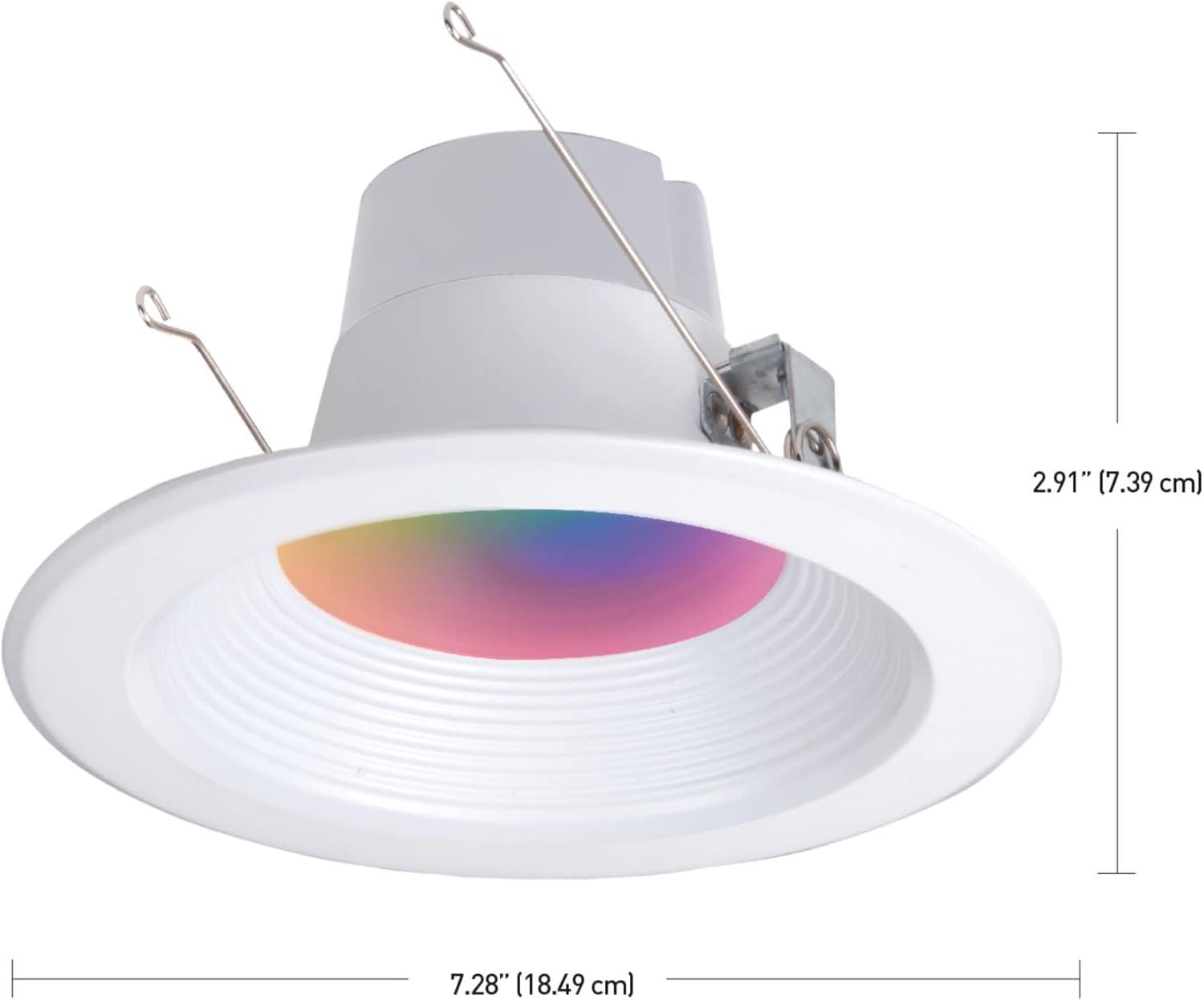 Globe Electric 50079 Wi-Fi Smart 5-Inch/6-Inch Color-Changing-RGB Tunable-White 11-Watt Retrofit Recessed Light Kit