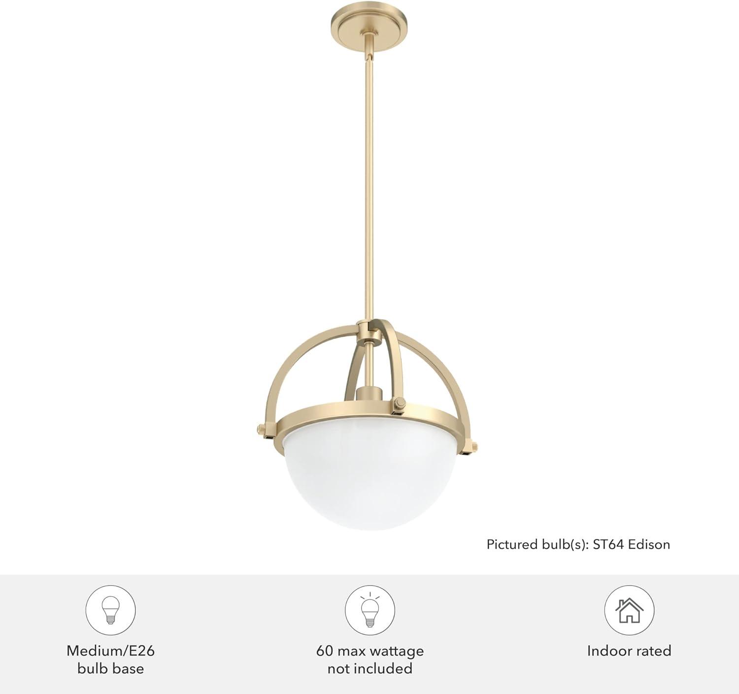 Alturas Gold Globe Pendant Light with White Glass Diffuser